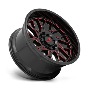 Moto Metal MO805 Gloss Black Milled W/ Red Tint 22x10 -18 6x135mm 87.1mm - Wheelwiz