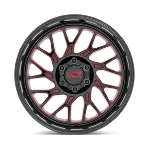 Moto Metal MO805 Gloss Black Milled W/ Red Tint 20x10 -18 6x135mm 87.1mm - Wheelwiz