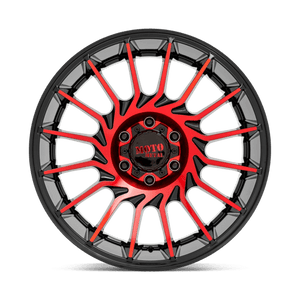 Moto Metal MO807 Gloss Black Mach W/ Red Tint 22x12 -44 6x139.7mm 106.1mm - Wheelwiz