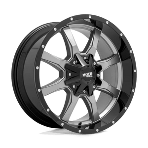 Moto Metal MO970 Gloss Gray Center Gloss Black Lip 20x9 +18 5x120mm 74.1mm - WheelWiz