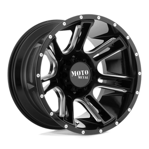 Moto Metal MO982 AMP Gloss Black Milled 17x9 -12 8x165.1mm 125.1mm - WheelWiz