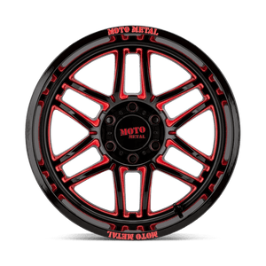Moto Metal MO992 FOLSOM Gloss Black Milled W/ Red Tint 20x10 -18 5x127mm 71.5mm - Wheelwiz