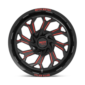 Moto Metal MO999 Gloss Black Milled W/ Red Tint 22x12 -44 8x170mm 125.1mm - Wheelwiz