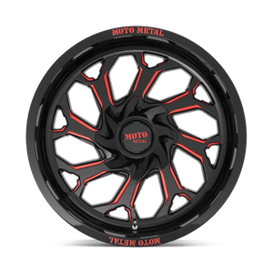 Moto Metal MO999 Gloss Black Milled W/ Red Tint 22x12 -44 6x135|6x139.7mm 106.1mm - Wheelwiz