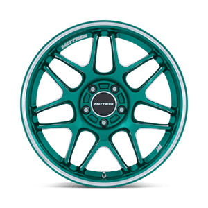 Motegi MR158 TSUBAKI Hokkaido Green W/ Machined Lip 18x10.5 +35 5x112mm 66.6mm