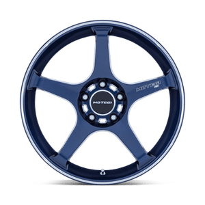 Motegi MR159 BATTLE V Obsidian Blue Mach Lip Stripe 18x10.5 +35 5x120mm 74.1mm - Wheelwiz