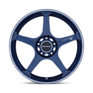 Motegi MR159 BATTLE V Obsidian Blue Mach Lip Stripe 18x9.5 +38 5x114.3mm 72.6mm