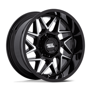 Moto Metal MO812 TURBINE Gloss Black W/ Machined Face 20x10 -18 5x127mm 71.5mm