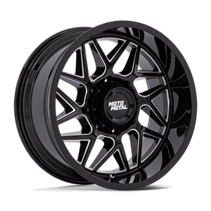 Moto Metal MO812 TURBINE Gloss Black Milled 20x9 +20 6x139.7mm 106.1mm