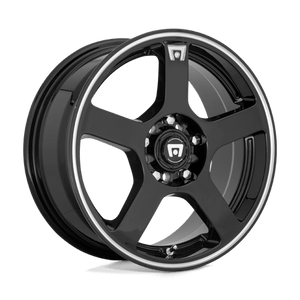 Motegi MR116 FS5 Gloss Black W/ Machined Flange 17x7 +40 5x100|5x114.3mm 72.6mm - Wheelwiz