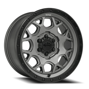 Reika R45 Gunmetal Grey / Satin Black Ring 17x9 -12 6x139.7mm 106.1mm - Wheelwiz