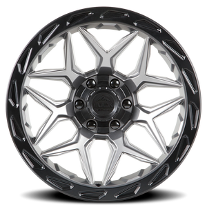 Lock Offroad Matrix Matte Grey W/ Matte Black Ring 22x10 -18 6x135|6x139.7mm 106.2mm