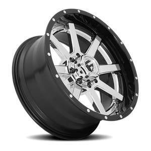 Fuel Offroad D260 MAVERICK Chrome Plated Gloss Black Lip 22x12 -44 8x180mm 125.1mm - 2 PIECE - Wheelwiz