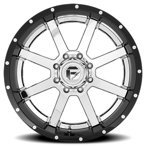 Fuel Offroad D260 MAVERICK Chrome Plated Gloss Black Lip 22x12 -44 8x180mm 125.1mm - 2 PIECE - Wheelwiz