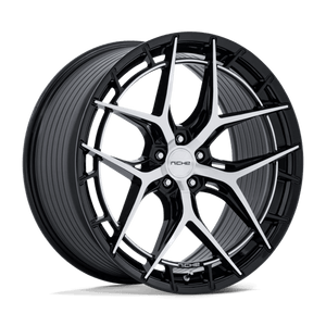 Niche NC286 RIVIERA Gloss Black W/ Machined Face 20x11 +50 5x114.3mm 72.6mm - Wheelwiz
