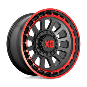 XD Series XD856 OMEGA Satin Black Mach Lip Red Tint 20x10 -18 8x180mm 124.2mm - Wheelwiz