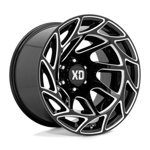 XD Series XD860 ONSLAUGHT Gloss Black Milled 20x12 -44 6x135mm 87.1mm - Wheelwiz