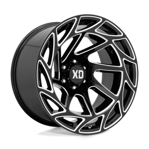 XD Series XD860 ONSLAUGHT Gloss Black Milled 22x12 -44 6x139.7mm 106.1mm - Wheelwiz