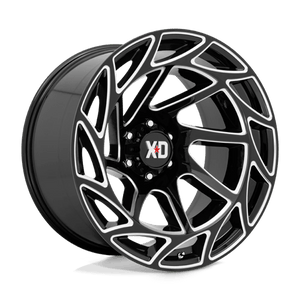 XD Series XD860 ONSLAUGHT Gloss Black Milled 22x12 -44 6x139.7mm 106.1mm - Wheelwiz