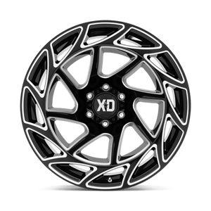 XD Series XD860 ONSLAUGHT Gloss Black Milled 22x12 -44 6x139.7mm 106.1mm - Wheelwiz