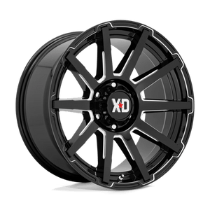 XD Series XD847 OUTBREAK Gloss Black Milled 20x10 +12 6x139.7mm 106.1mm - Wheelwiz