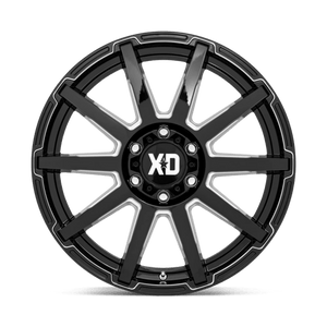 XD Series XD847 OUTBREAK Gloss Black Milled 20x10 +12 6x139.7mm 106.1mm - Wheelwiz
