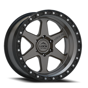 Lock Offroad Olympus Matte Grey W/ Matte Black Ring 17x9 -35 6x139.7mm 106.2mm