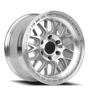 Lock Offroad Onyx Machined Silver W/ Clear Coat 17x9 -12 6x139.7mm 106.2mm