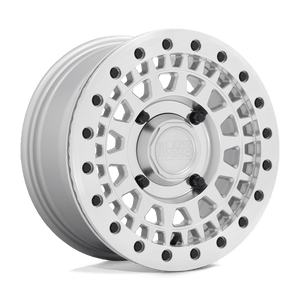 Black Rhino PARKER UTV BEADLOCK Silver With Mirror Cut Face 15x7 +52 4x137mm 106.1mm - WheelWiz