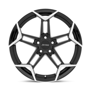 Petrol P1A Gloss Black W/ Mach Cut Face 17x8 +40 5x112mm 72.1mm