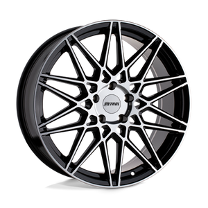 Petrol P3C Gloss Black W/ Mach Cut Face 17x8 +40 5x110mm 72.1mm - Wheelwiz