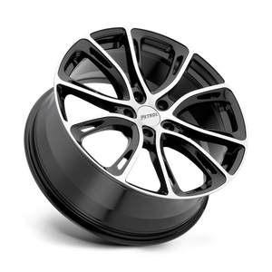 Petrol P5A Gloss Black W/ Mach Cut Face 19x8 +40 5x110mm 72.1mm - Wheelwiz