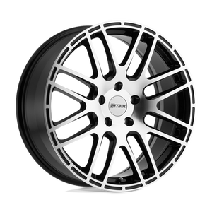 Petrol P6A Gloss Black W/ Mach Cut Face 17x7.5 +40 4x100mm 72.1mm