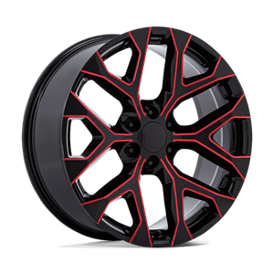 OE Creations PR177 Gloss Black Red Milled 24x10 +24 6x139.7mm 78.1mm