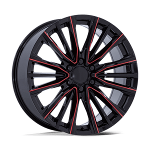 OE Creations PR223 Gloss Black Milled Red 26x10 +28 6x139.7mm 78.1mm - Wheelwiz