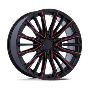 OE Creations PR223 Gloss Black Milled Red 22x9 +28 6x139.7mm 78.1mm
