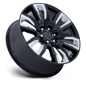 OE Creations PR225 Gloss Black W/ Chrome Accents 24x10 +31 6x139.7mm 78.1mm - Wheelwiz