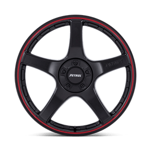 Petrol PE003 P2E Matte Black W/ Red Lip 19x8 +35 Custom 72.6mm