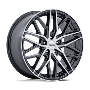 Petrol PE004 P3E Gloss Gunmetal W/ Brushed Machined Face 20x8.5 +40 5x115mm 72.6mm