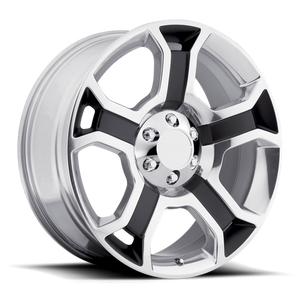 OE Creations PR127 Gloss Black/polished Spokes & Lip 22x9 +44 6x135mm 87.1mm - WheelWiz