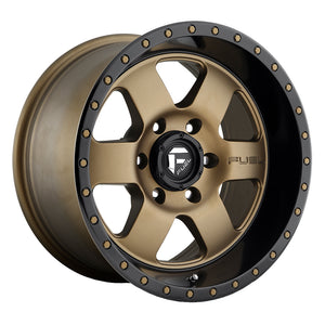 Fuel Offroad D617 PODIUM Matte Bronze Black Bead Ring 17x9 -12 6x139.7mm 108mm - Wheelwiz