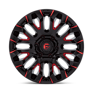 Fuel Offroad D829 QUAKE Gloss Black Milled Red Tint 18x9 +1 6x139.7mm 106.1mm - Wheelwiz