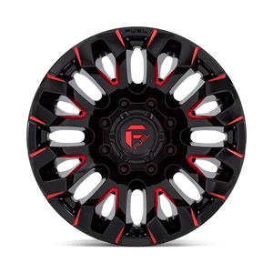 Fuel Offroad D829 QUAKE Gloss Black Milled Red Tint 18x9 +1 8x180mm 124.2mm - Wheelwiz