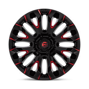 Fuel Offroad D829 QUAKE Gloss Black Milled Red Tint 20x9 +1 5x114.3mm 72.6mm - Wheelwiz