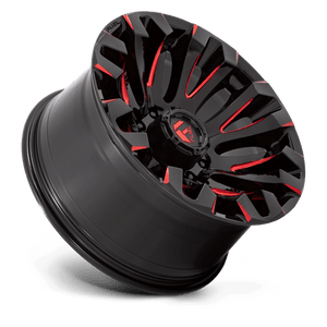 Fuel Offroad D829 QUAKE Gloss Black Milled Red Tint 20x10 -18 8x180mm 124.2mm - Wheelwiz