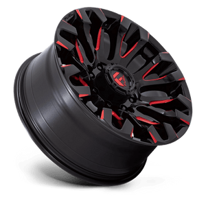 Fuel Offroad D829 QUAKE Gloss Black Milled Red Tint 20x9 +1 8x180mm 124.2mm - Wheelwiz