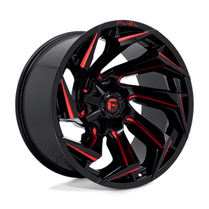 Fuel Offroad D755 REACTION Gloss Black Milled W/ Red Tint 22x12 -44 8x165.1mm 125.1mm - Wheelwiz