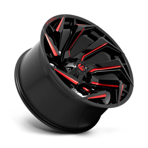 Fuel Offroad D755 REACTION Gloss Black Milled W/ Red Tint 24x12 -44 8x180mm 124.2mm - Wheelwiz