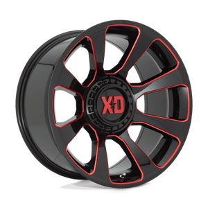 XD Series XD854 REACTOR Gloss Black Milled With Red Tint 20x9 00 5x139.7|5x150mm 110.1mm - WheelWiz