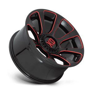 XD Series XD854 REACTOR Gloss Black Milled W/ Red Tint 20x10 -18 6x135|6x139.7mm 106.1mm - Wheelwiz